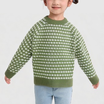 Baby's crew neck pullover knitted sweater