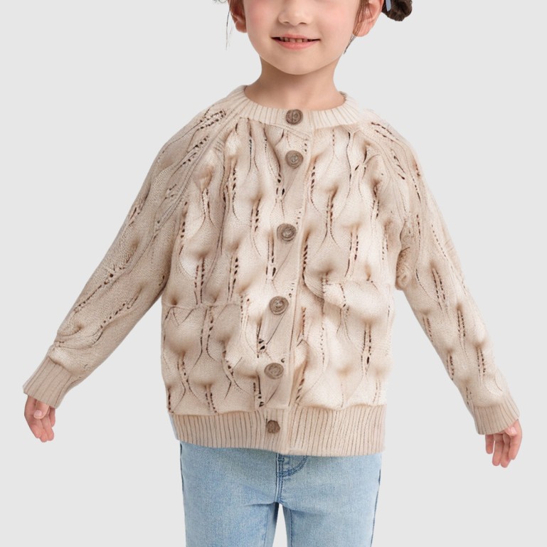 Children's stylish cotton knit cardigan