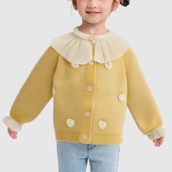 Pure Cotton Knit Cardigan Long-Sleeve Sweater