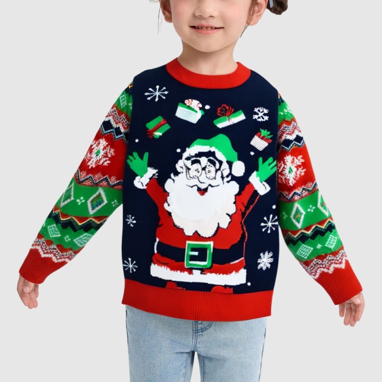 Christmas themed cartoon knitted sweater pullover