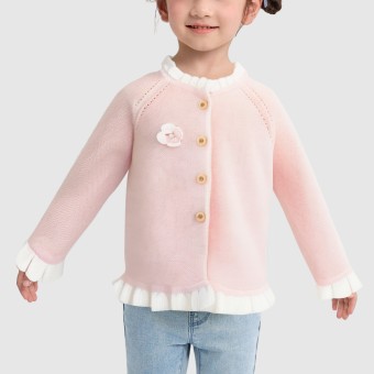 Princess-style lace knit cardigan sweater