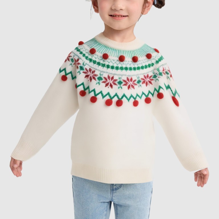 Snowflake-shaped decorative knitted sweater