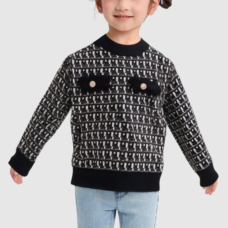 Exquisite and elegant jacquard knit sweater