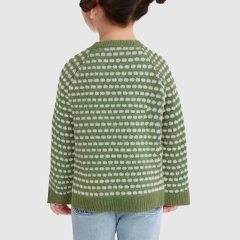 Baby's crew neck pullover knitted sweater
