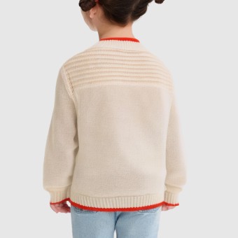 Girls' long-sleeved knitted pullover sweater