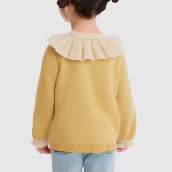 Pure Cotton Knit Cardigan Long-Sleeve Sweater