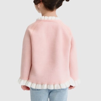 Princess-style lace knit cardigan sweater
