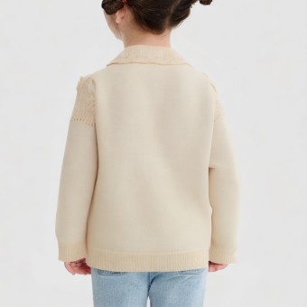 Jacquard knit cotton pullover sweater