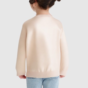 Girls' autumn knitted cardigan with bow detail