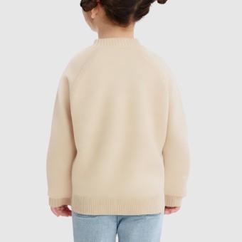 Sweet bow-knot round neck knitted sweater
