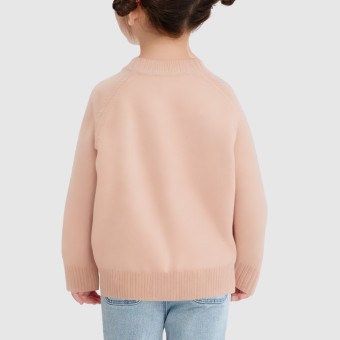 Silent dog pattern crew neck knitted sweater