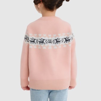Black deer snowflake diamond pattern knitted sweater