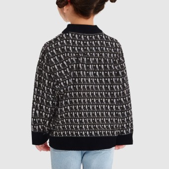Exquisite and elegant jacquard knit sweater