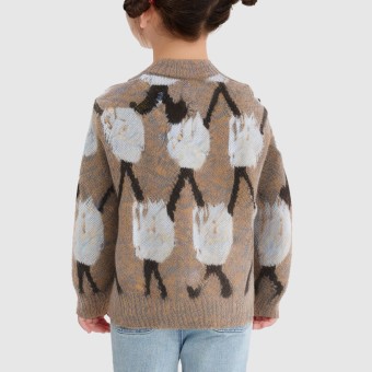 Cartoon pattern warm knitted pullover sweater
