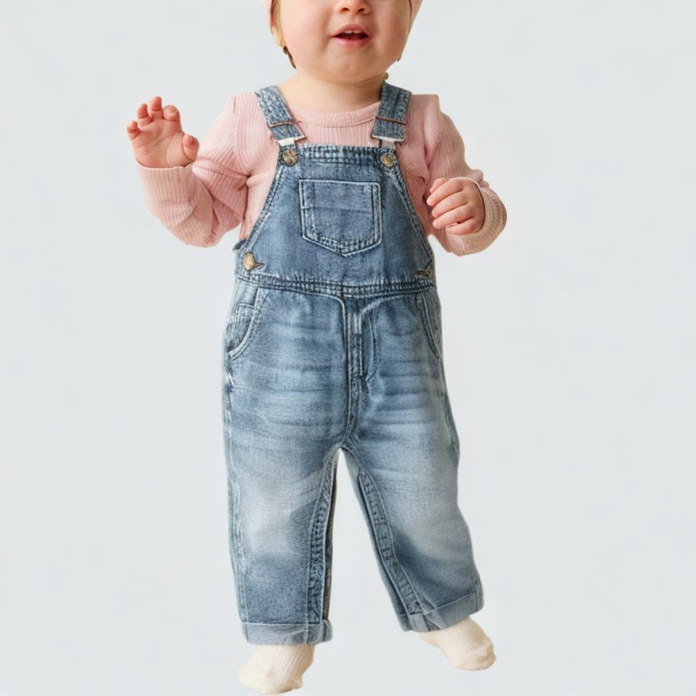 All-cotton unisex children's romper/jumpsuit