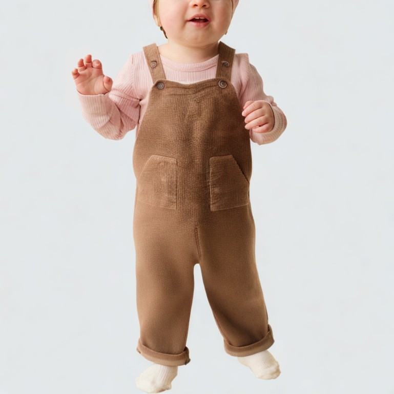 High-quality corduroy sleeveless jumpsuit
