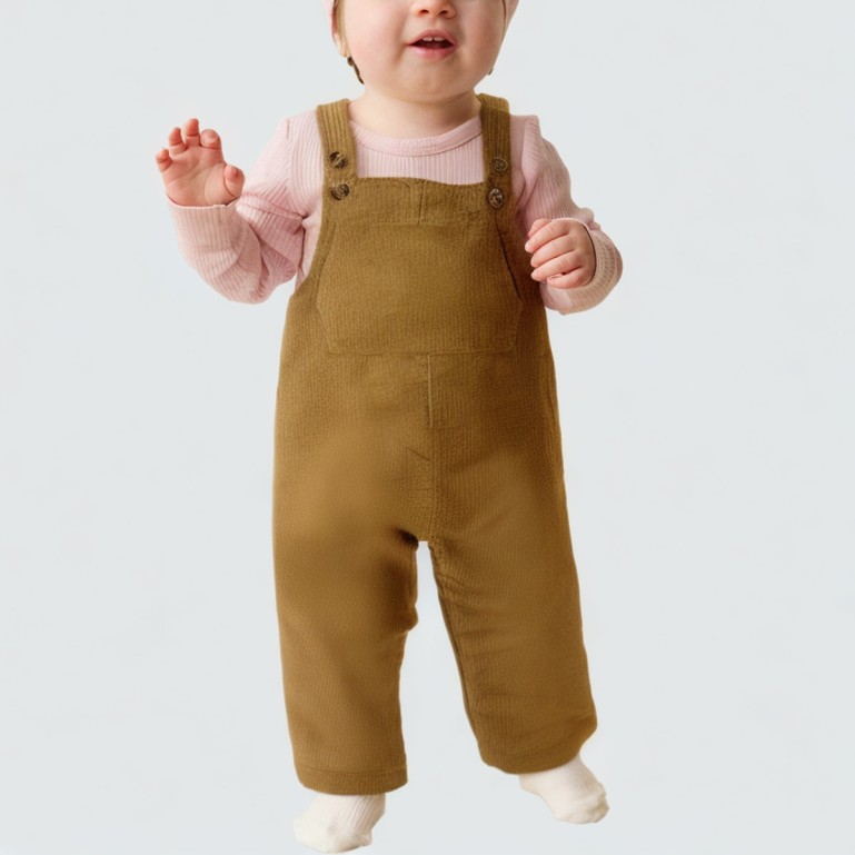 Baby's pure cotton corduroy sleeveless romper