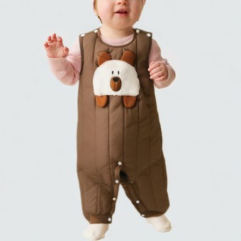 Thickened cartoon baby backpack-style jumpsuit