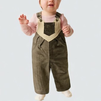 Corduroy jumpsuit casual work pants