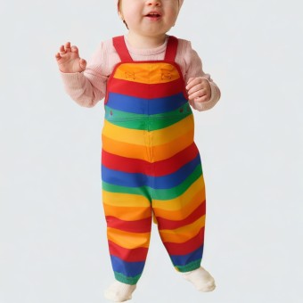 Children's waterproof striped overalls rain pants