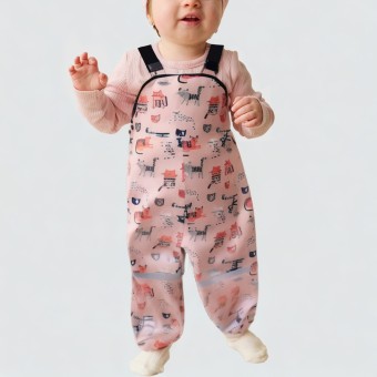 Children's waterproof printed one-piece overalls rain pants