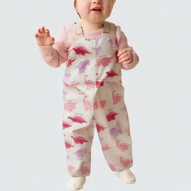 Cute printed waterproof jumpsuit for girls